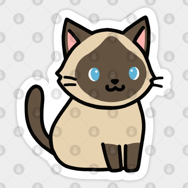 Siamese Cat Sticker by littlemandyart